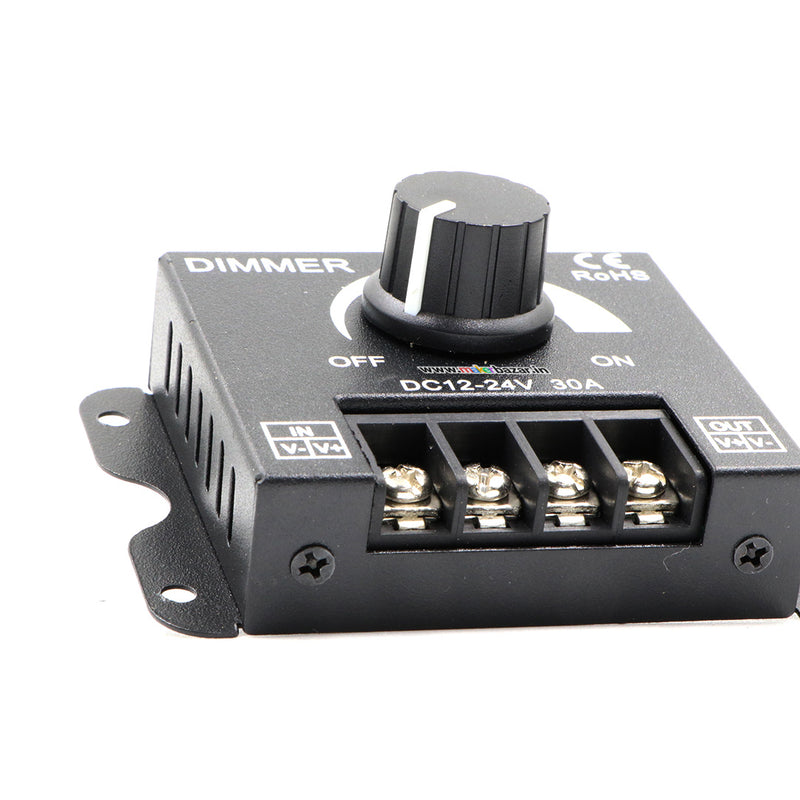 DC 12V 24V LED Dimmer Switch 30A 360W Voltage Regulator Adjustable