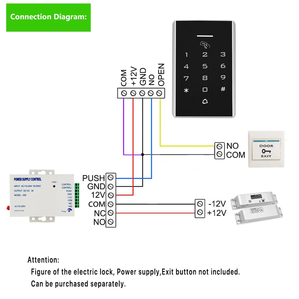 125KHz RFID Door Access Control Keypad | Proximity Card Reader System
