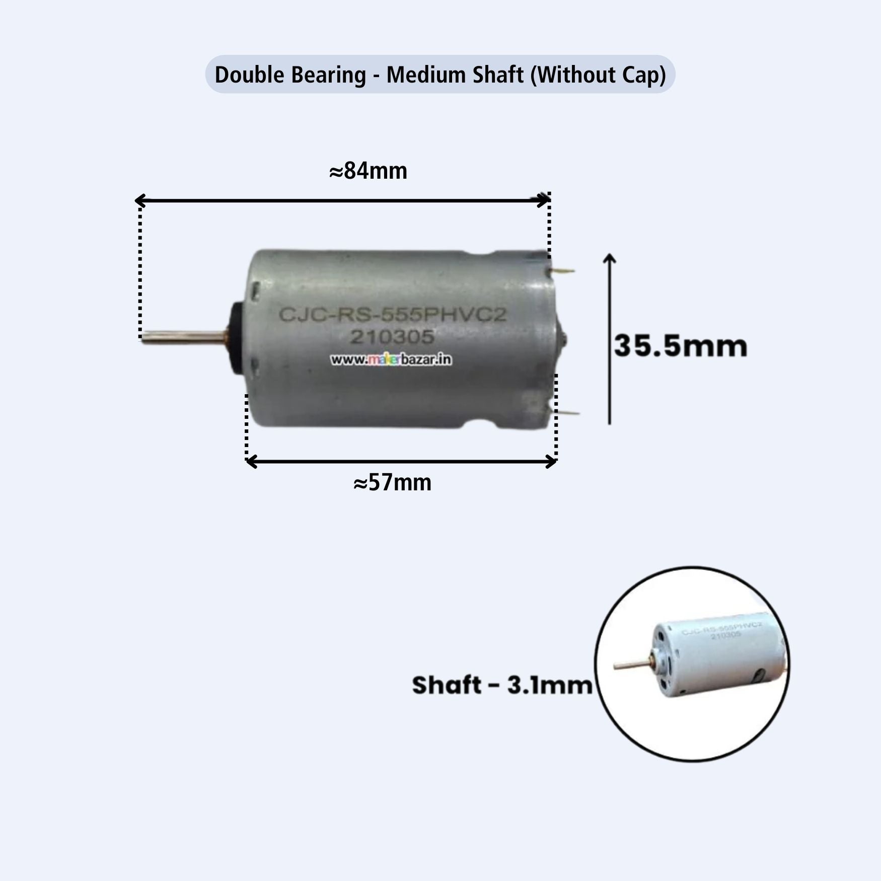 DC 12V RS-555 Motor [Bearing-Type]
