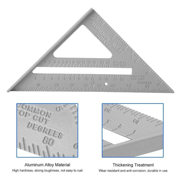 Buy Double-Sided Scale 45-Degree Triangle Ruler | 7-Inch Aluminum Alloy ...