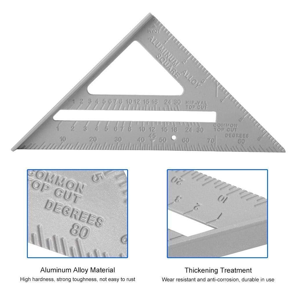 Buy Double-Sided Scale 45-Degree Triangle Ruler | 7-Inch Aluminum Alloy ...