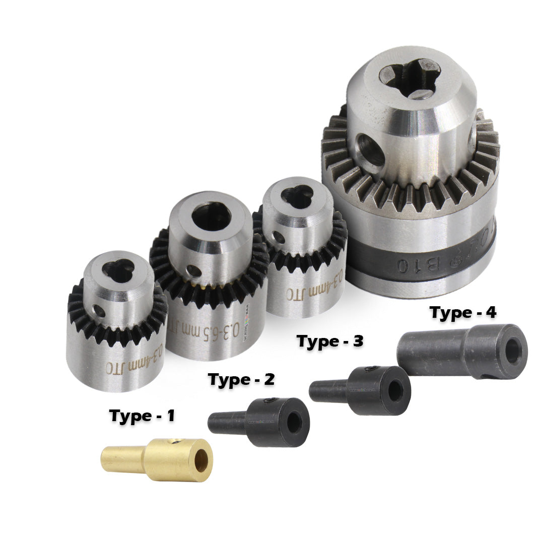 [Type 3] 0.3-4mm Drill Chuck Set For 775 DC Motor (5mm Shaft) Rotary Tool (Black Link-Rod Bush)