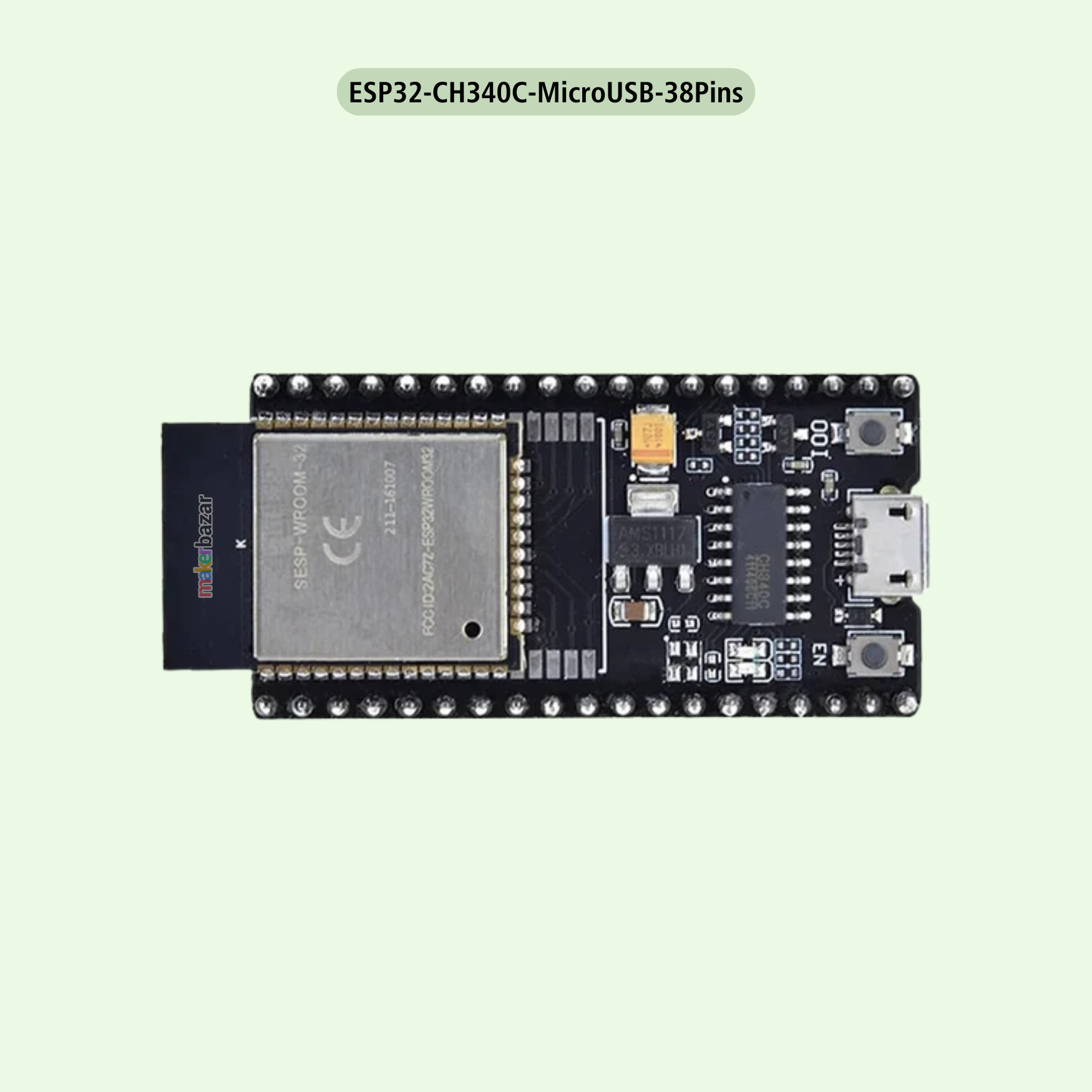 ESP32 WROOM WiFi BLE Bluetooth IOT Node MCU Board