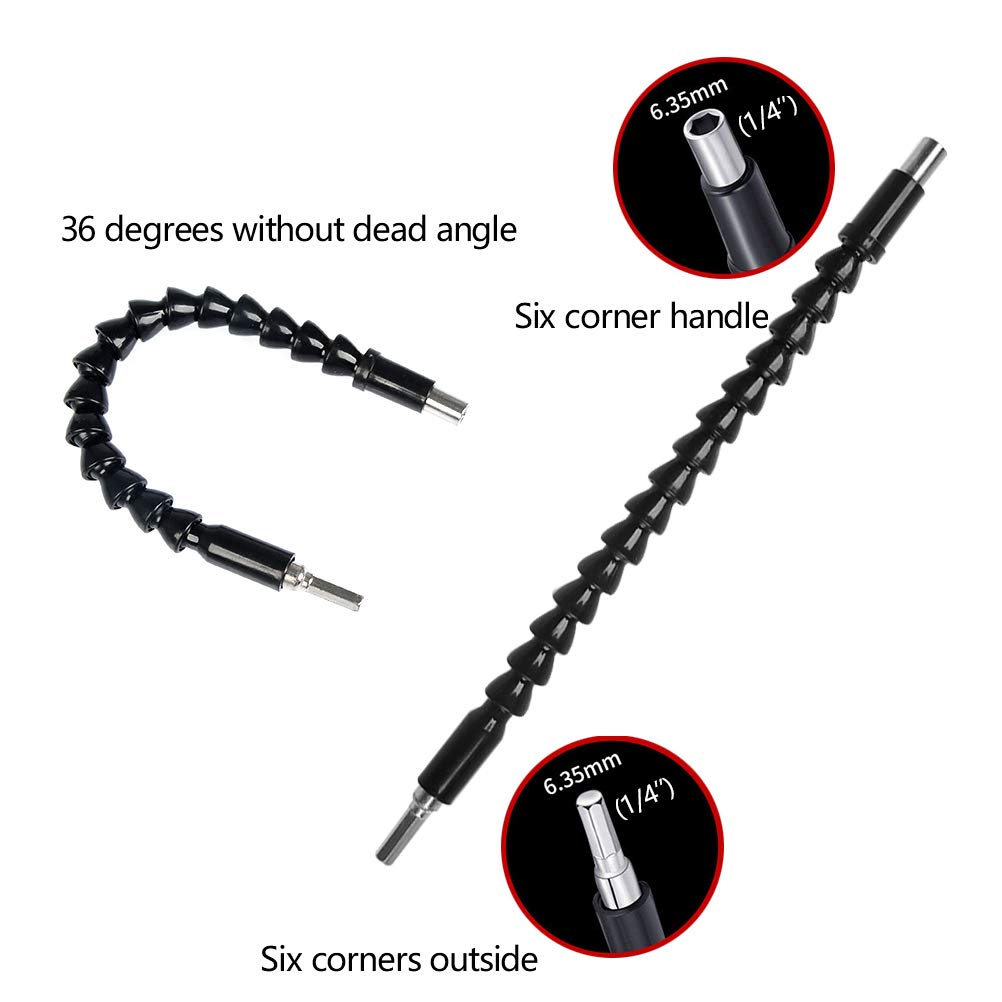 [Type 1] Flexible Drill Bit Extension Shaft with Screwdriver Bits Set