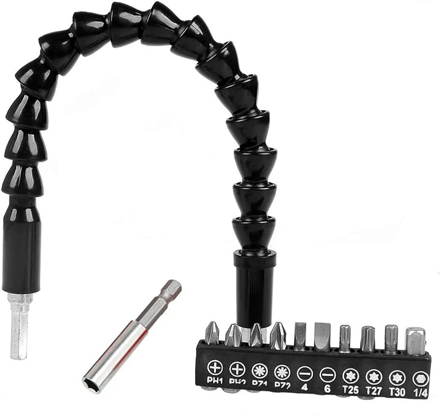 Type 1] Flexible Drill Bit Extension Shaft with Screwdriver Bits Set