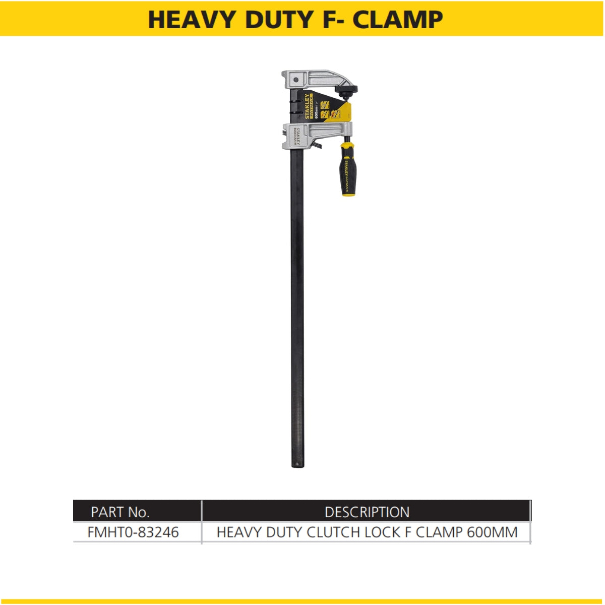 Stanley Fatmax Heavy-Duty Clutch-Lock F-Clamp