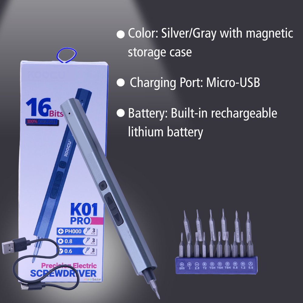 16-in-1 Rechargeable Cordless Electric Mini Screwdriver Set