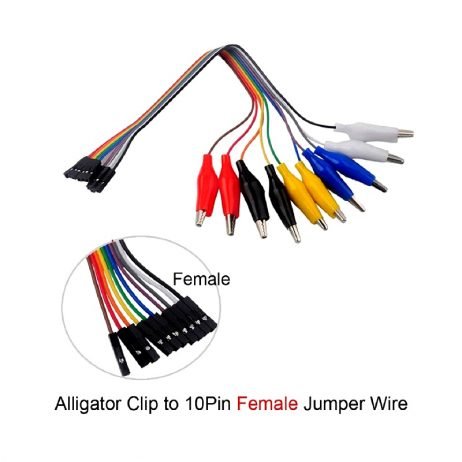 10pins Dupont Jumper Wire To Alligator Clip (20cm)