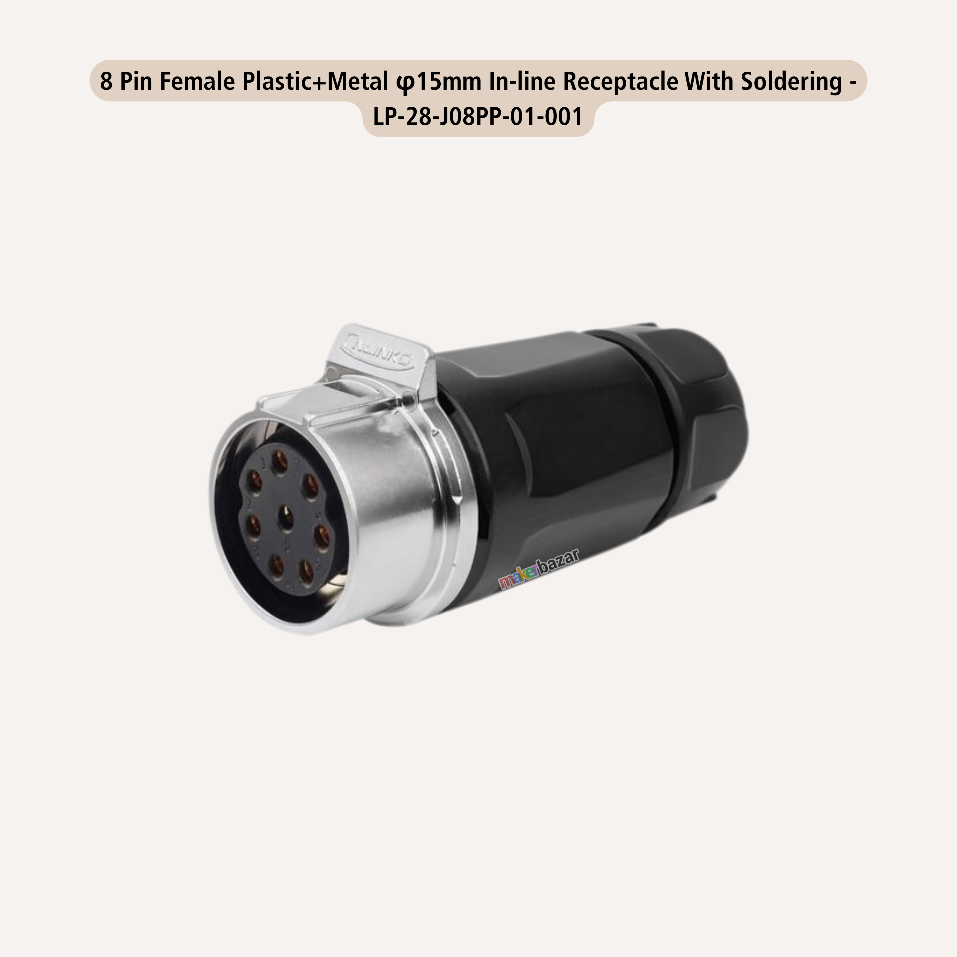 CNLINKO LP28 8-Pin 15A Circular Waterproof Aviation Plug Signal Connector