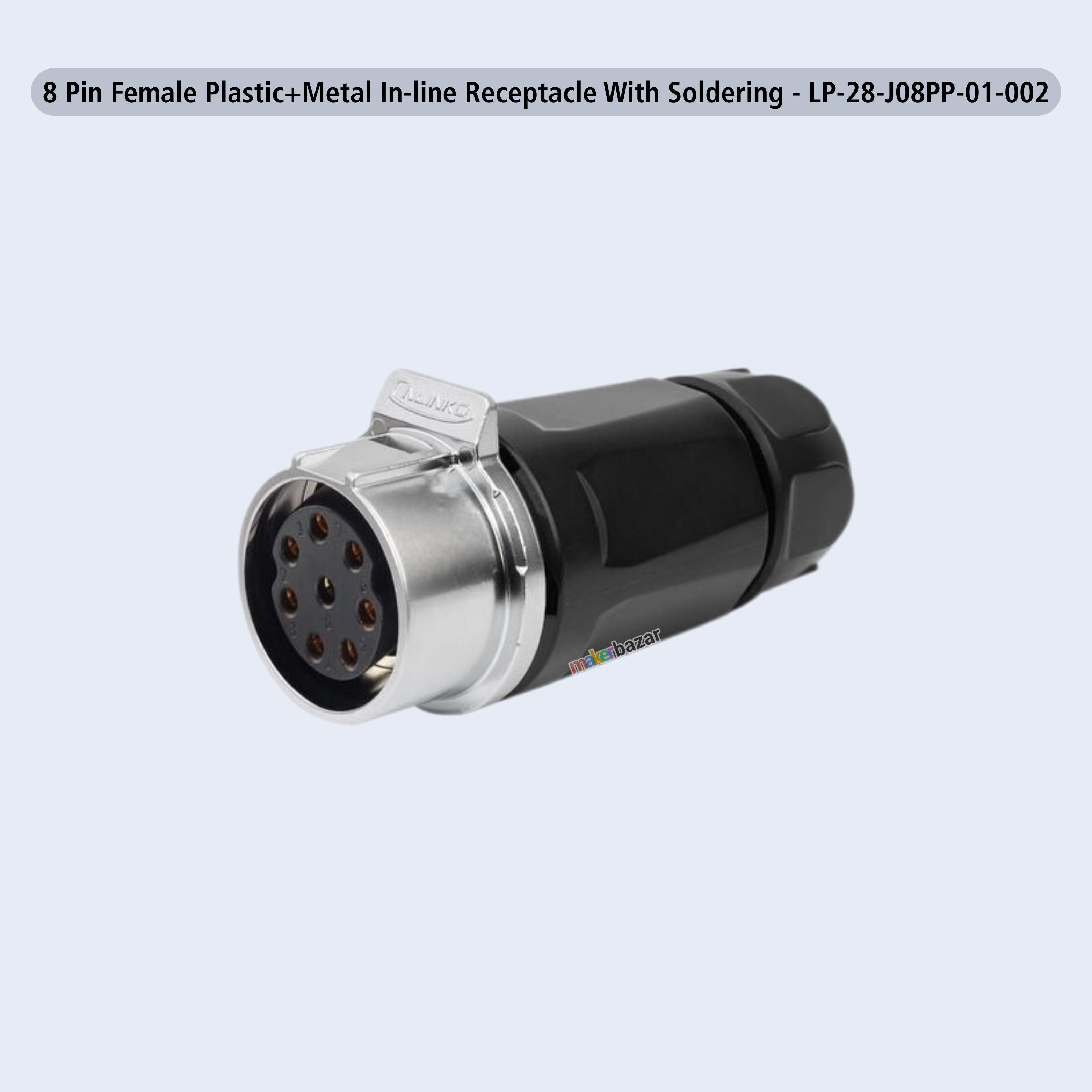 CNLINKO LP28 8-Pin 15A Circular Waterproof Aviation Plug Signal Connector