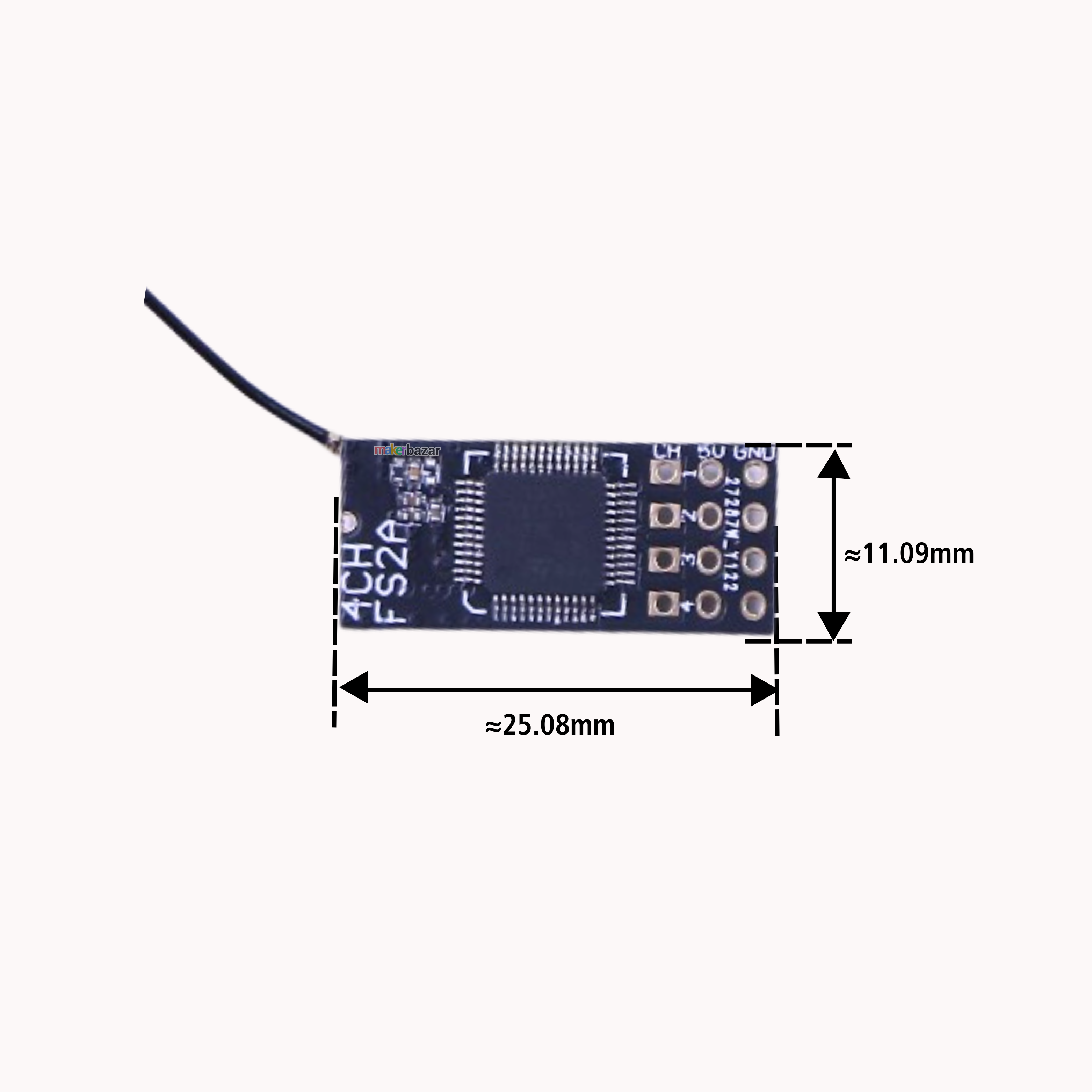 Flysky FS2A 4CH Mini Receiver – AFHDS 2A PWM RC Module