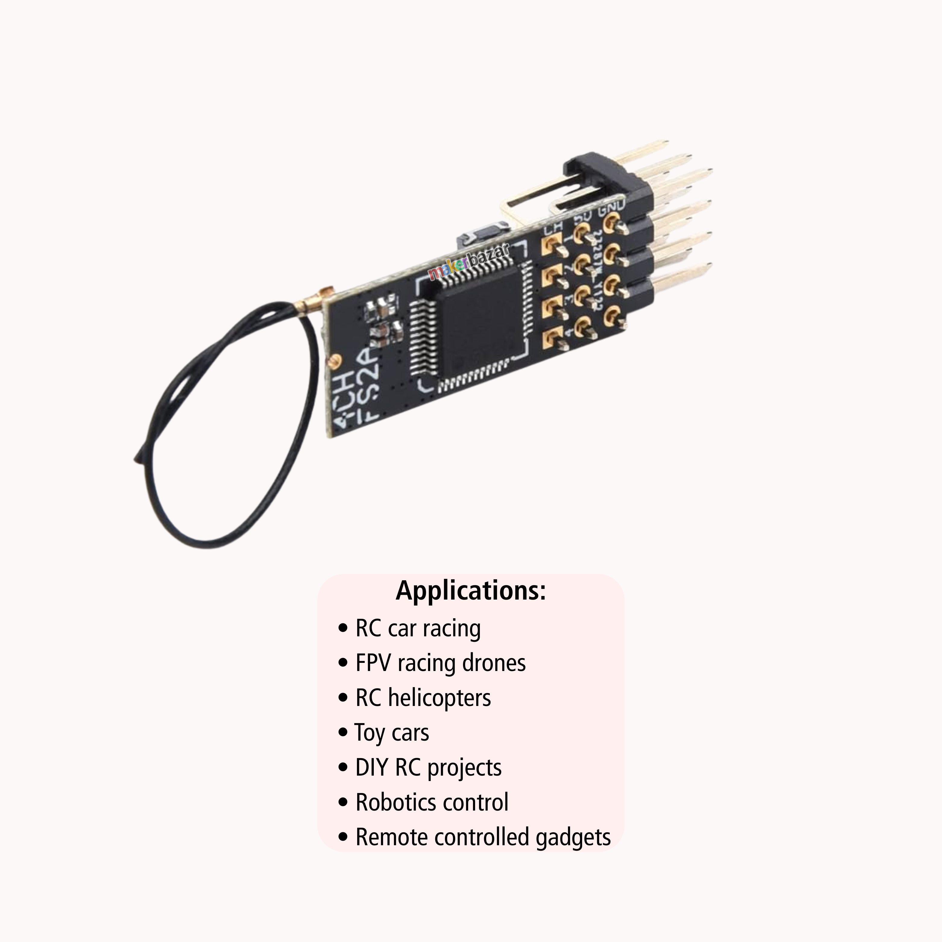 Flysky FS2A 4CH Mini Receiver – AFHDS 2A PWM RC Module