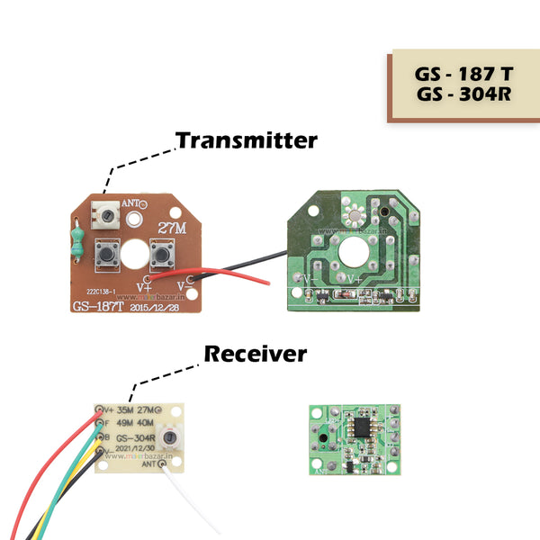 Two-Channel Remote Control Board RC Transmitter and Receiver