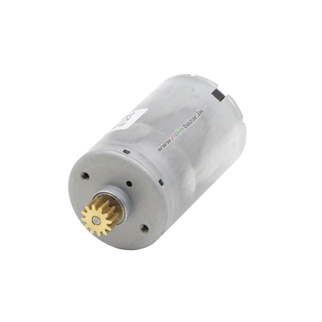 6-24V DC Brush Motor Round 35.7x75.3mm with 12 Teeth Copper Gear