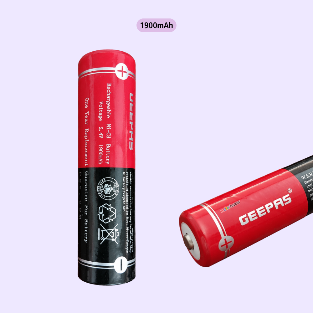 Geepas: 2.4V Size-2SC Cell NiCd Rechargeable Battery with Button Top