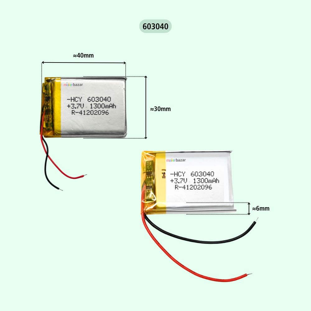 Generic: 3.7V 1300mAh Lithium Polymer LiPo Rechargeable Battery