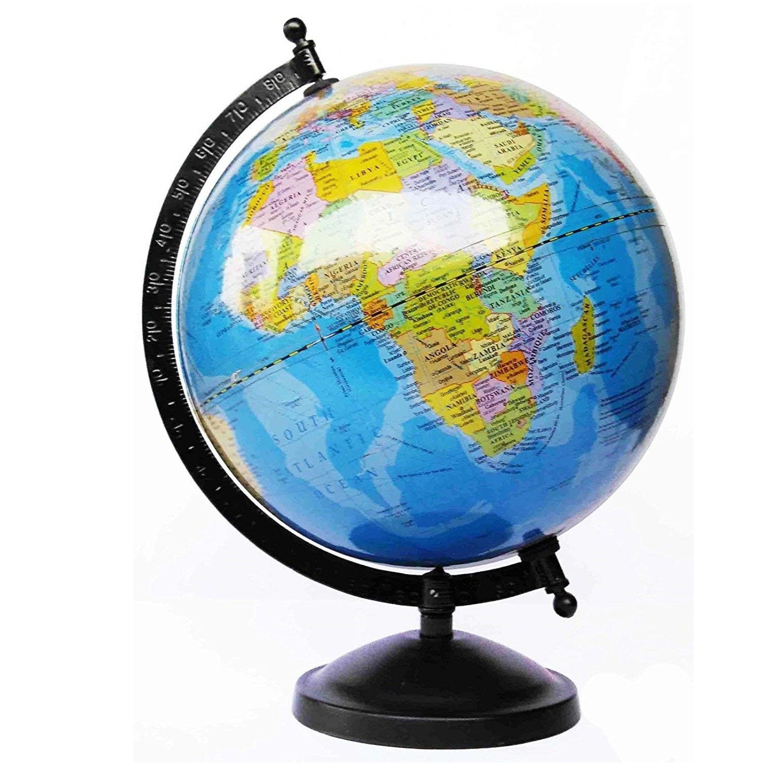 Rotating World Globe With Metal Base