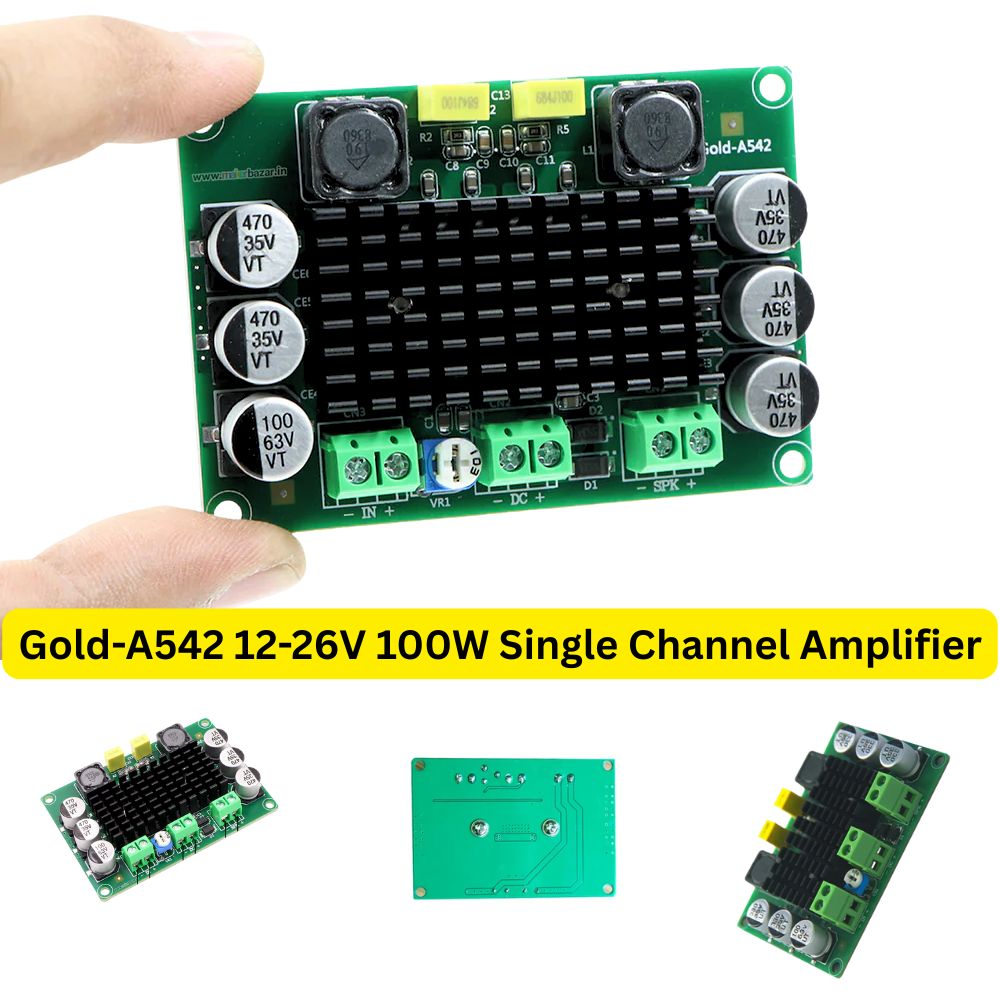 542 12-26V 100W Single Channel High Power Digital Audio Power Amplifier Board