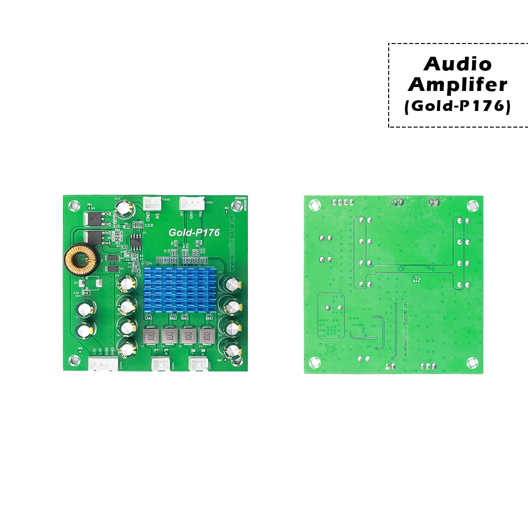 Gold-P176 12V-24V Dual Channel 50-Watt Audio Amplifier Board