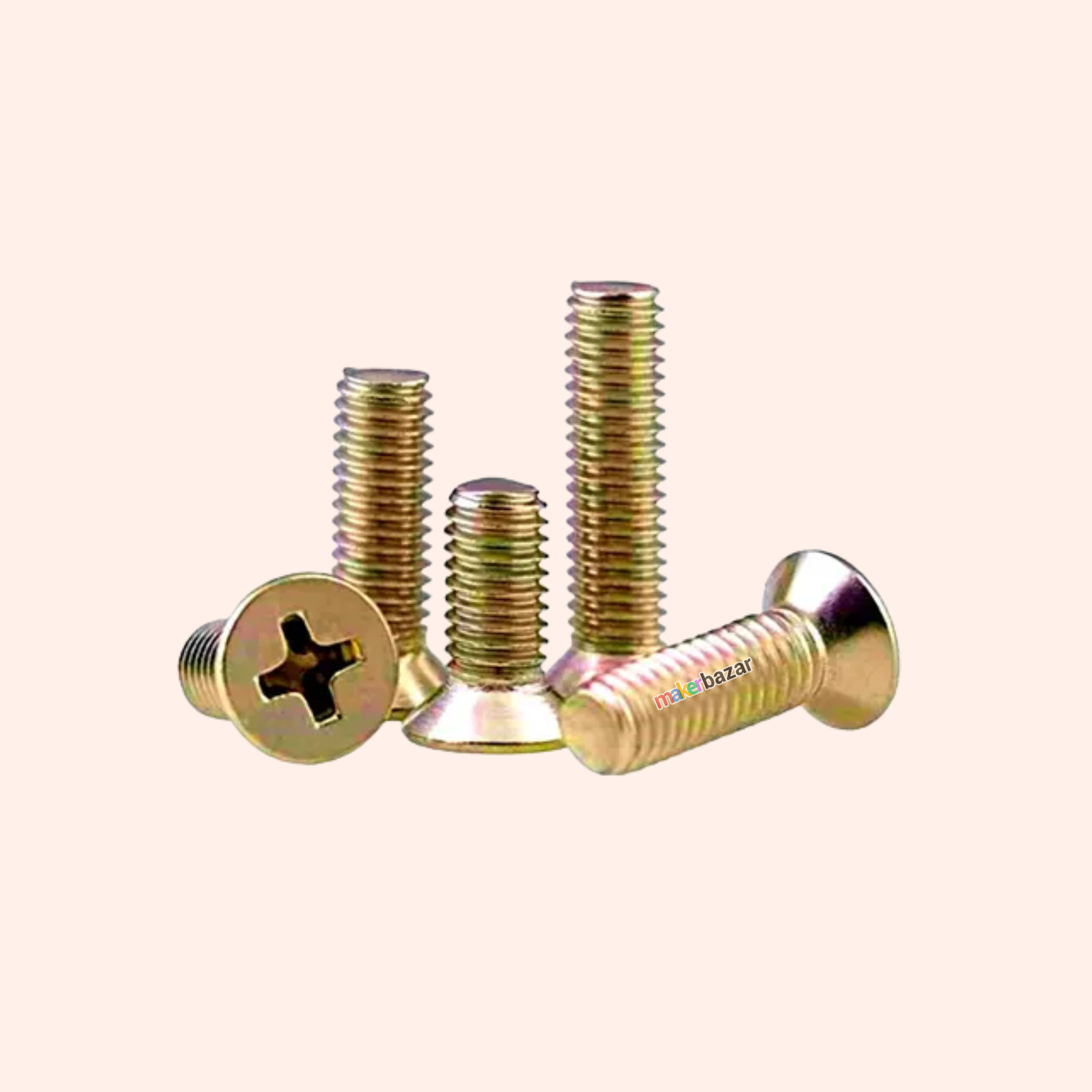 Philips Countersunk Gold Plated Flat Head Machine Screw