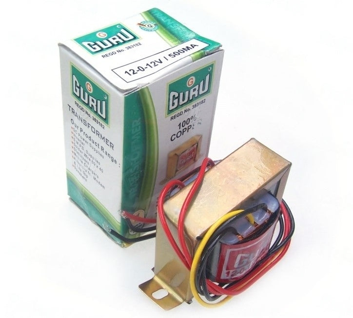 Guru: [Premium Quality] 12volt 500mA Transformer 12-0-12