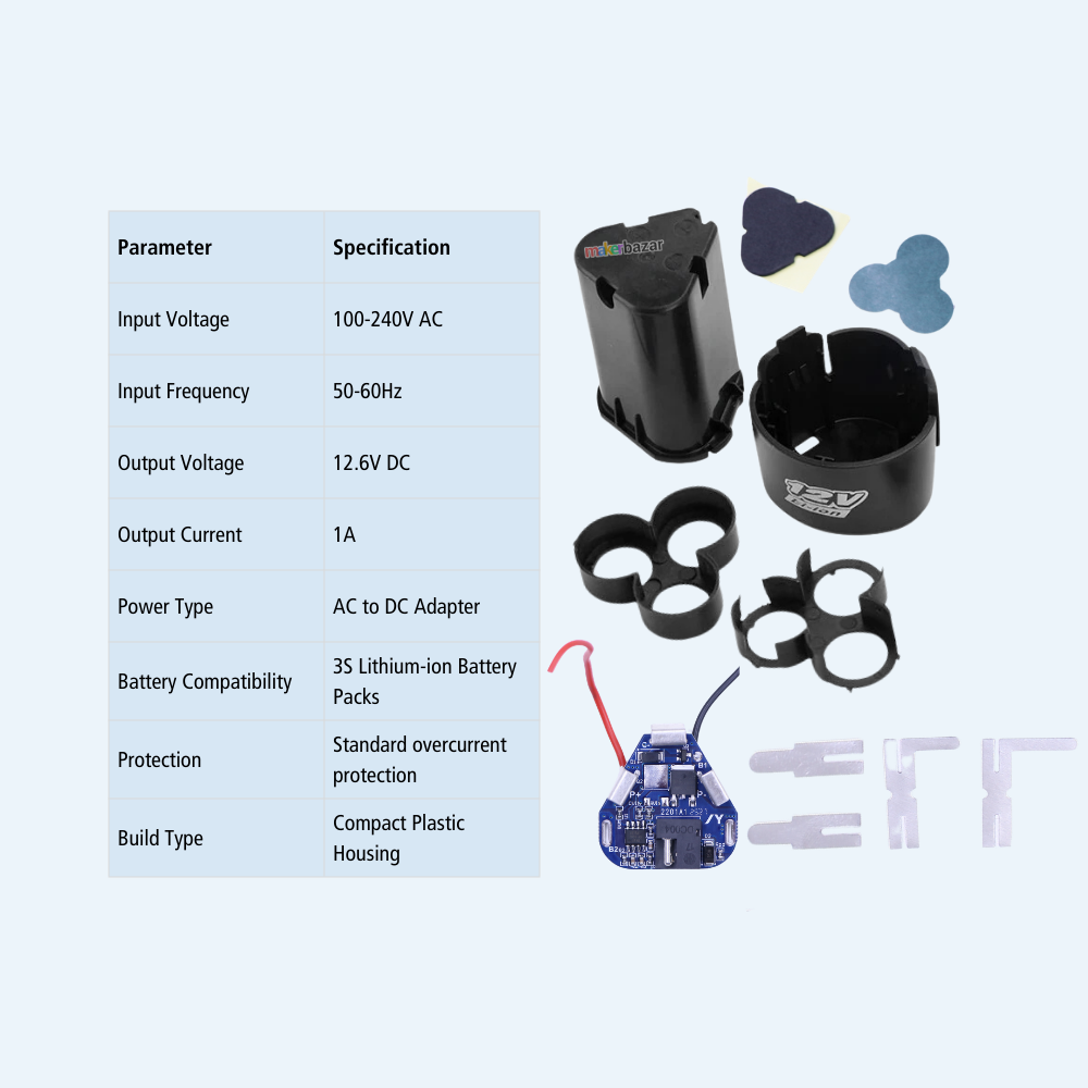 Lithium Battery Case Kit and Charger for Cordless Drill Machine