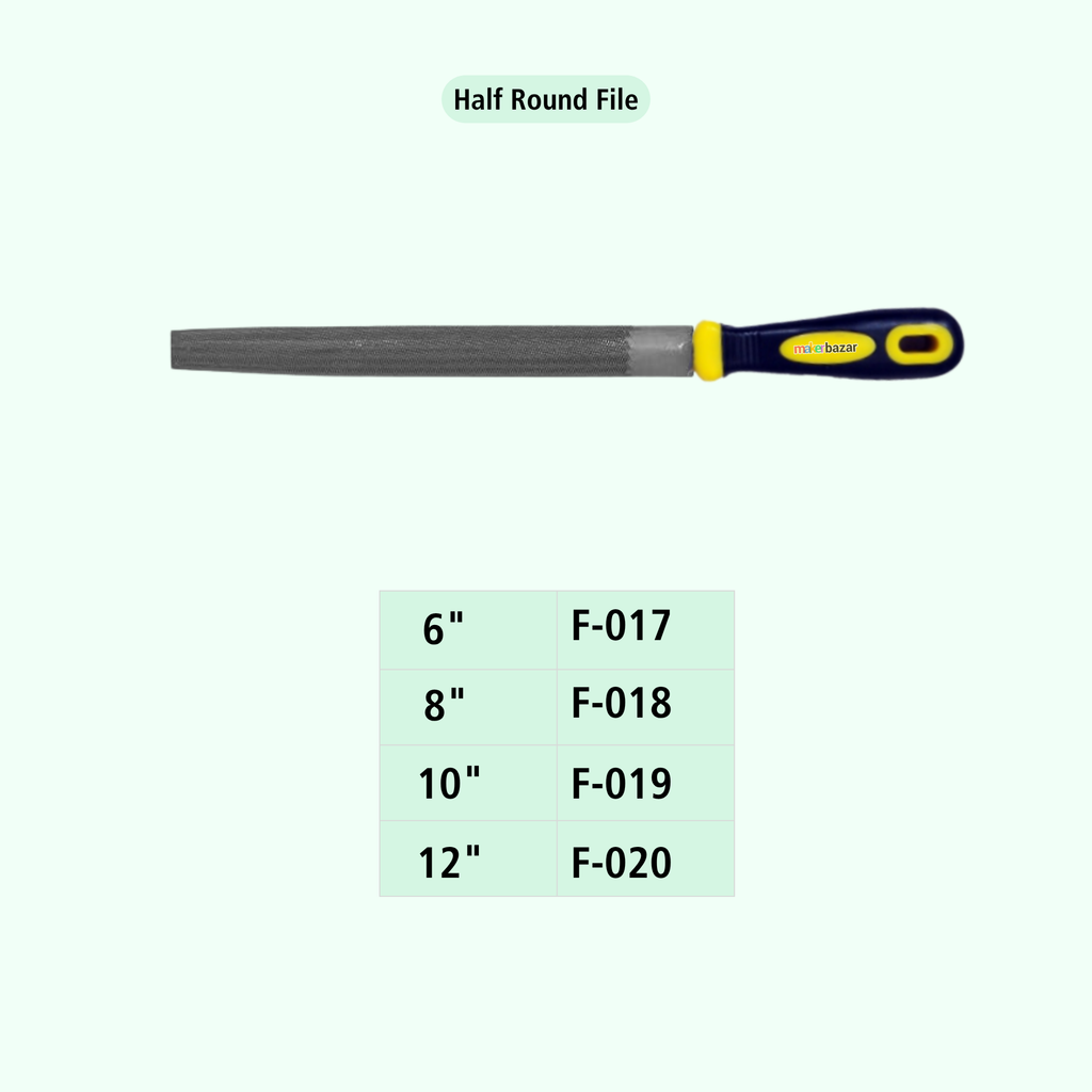 File Hand Rnd Jon Bhandari File with Handle – Flat, Round, Half-Round & Wood Rasp ...