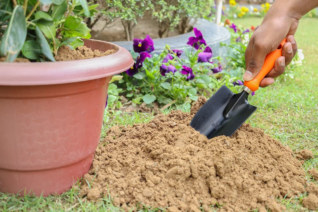 Hand Digging Metal Trowel With Plastic Handle for Gardening (Medium Size)
