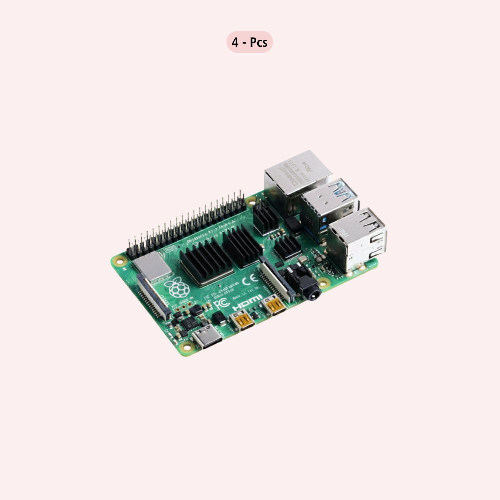 Aluminum Heatsink with Thermal Tape for Raspberry Pi 4 Model B - Black