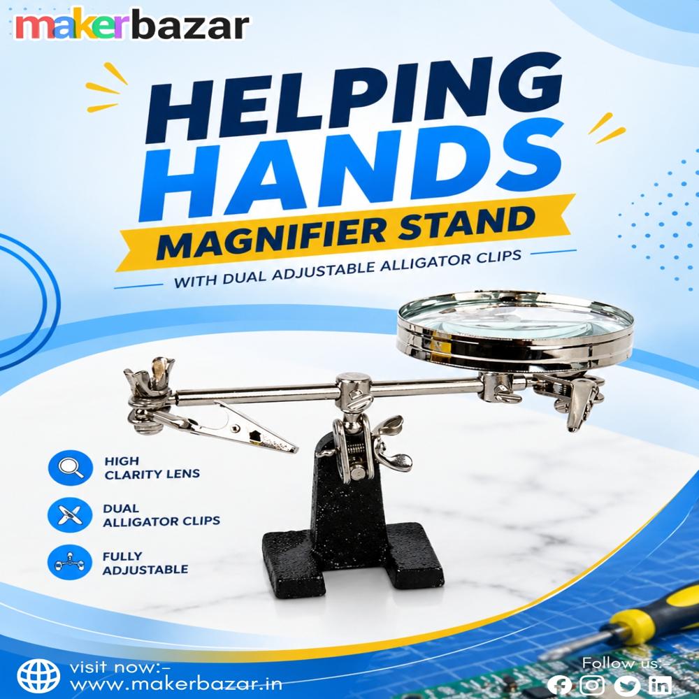Helping Hands Magnifier Stand with Dual Adjustable Alligator Clips