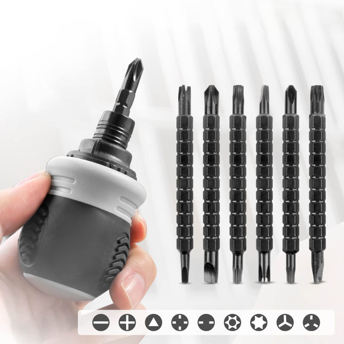 Screwdriver Rachet Box Ratcheting Double-Head Screwdriver with Storage Box | Makerbazar