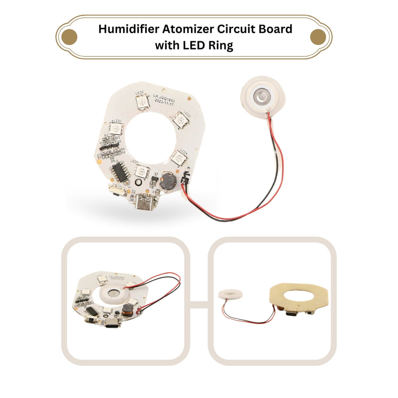 Buy DIY Ultrasonic Fogger Atomizer PCB with USB Type-C and LED Lights