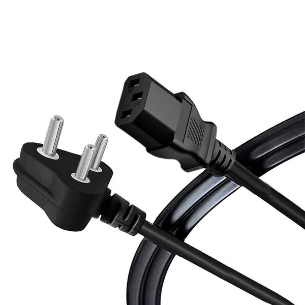 240V AC Power Cord 3-Pin Indian Plug to IEC C-13 Female Cable