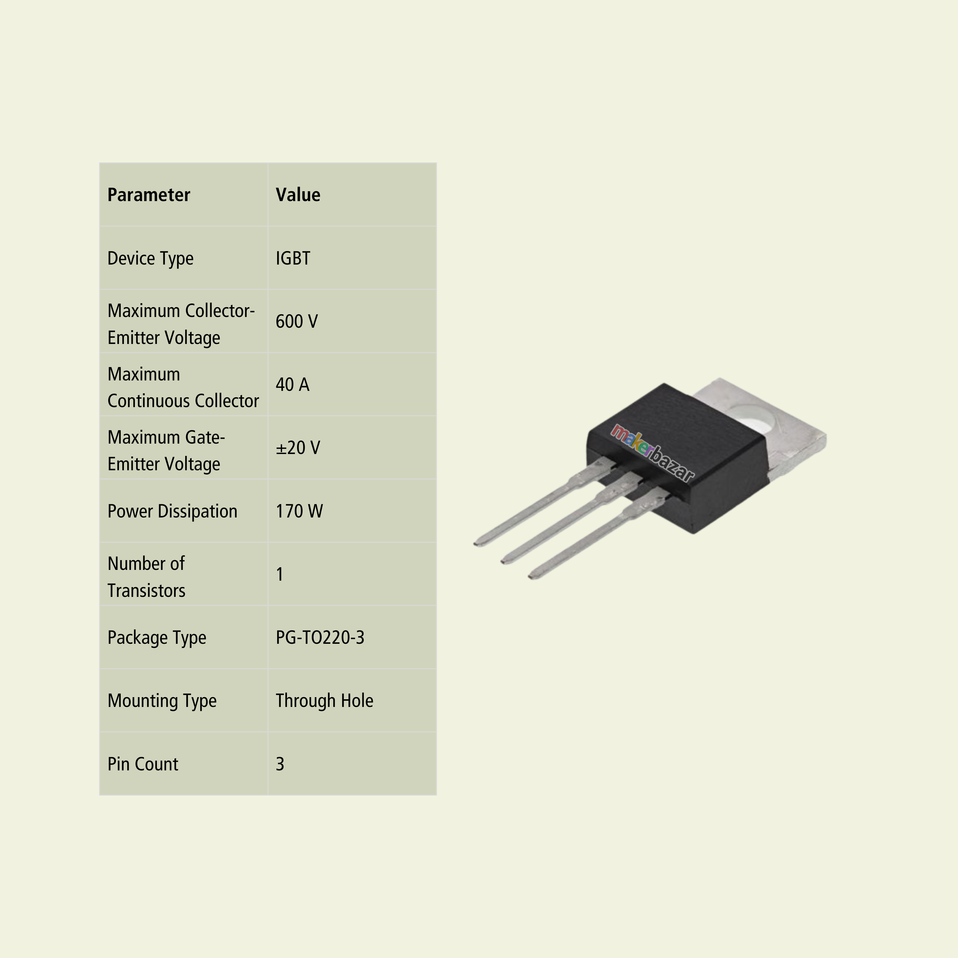 Infineon TRENCHSTOP Single IGBT Transistors Through-Hole
