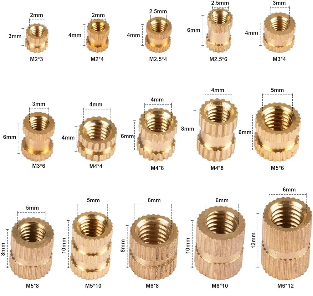 Brass Heat Set Threaded Round Female Insert Nut