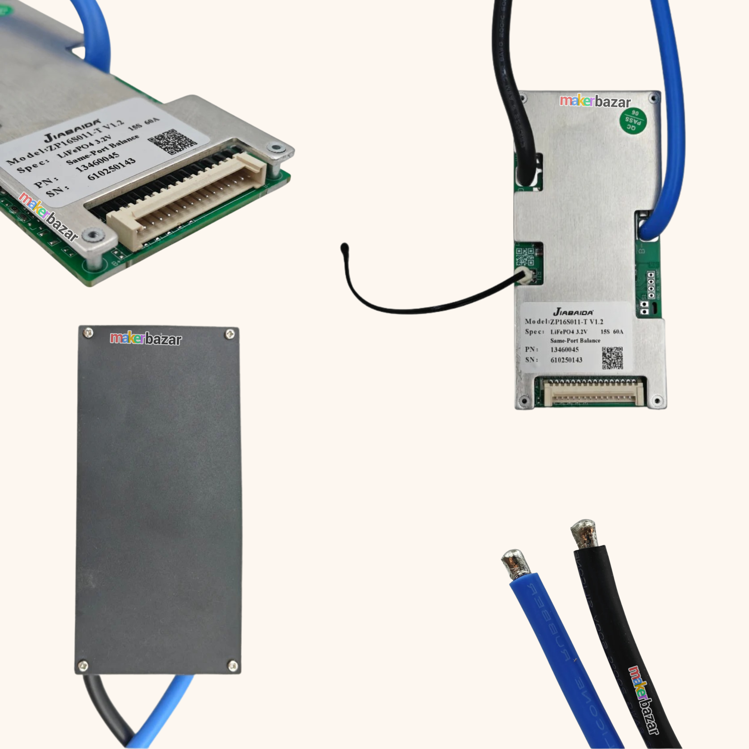JIABAIDA JBD 15S Series 48V LiFePO4 BMS V1.2 Battery Management System