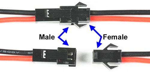 JST-SM 2 Pin Plug Male and Female Connector Pair with Wire