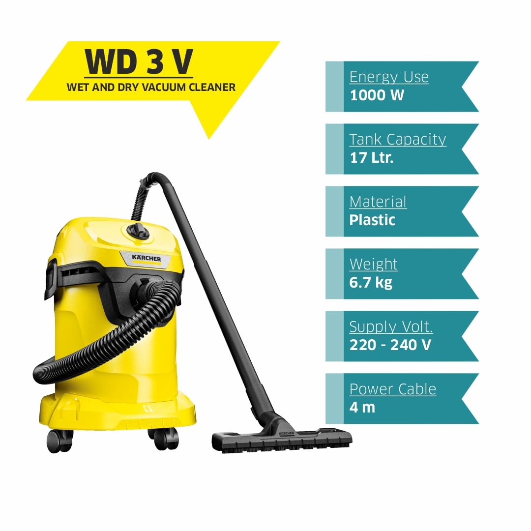 Karcher Wd 3 V-17/4/20 1000W Wet and Dry Vacuum Cleaner