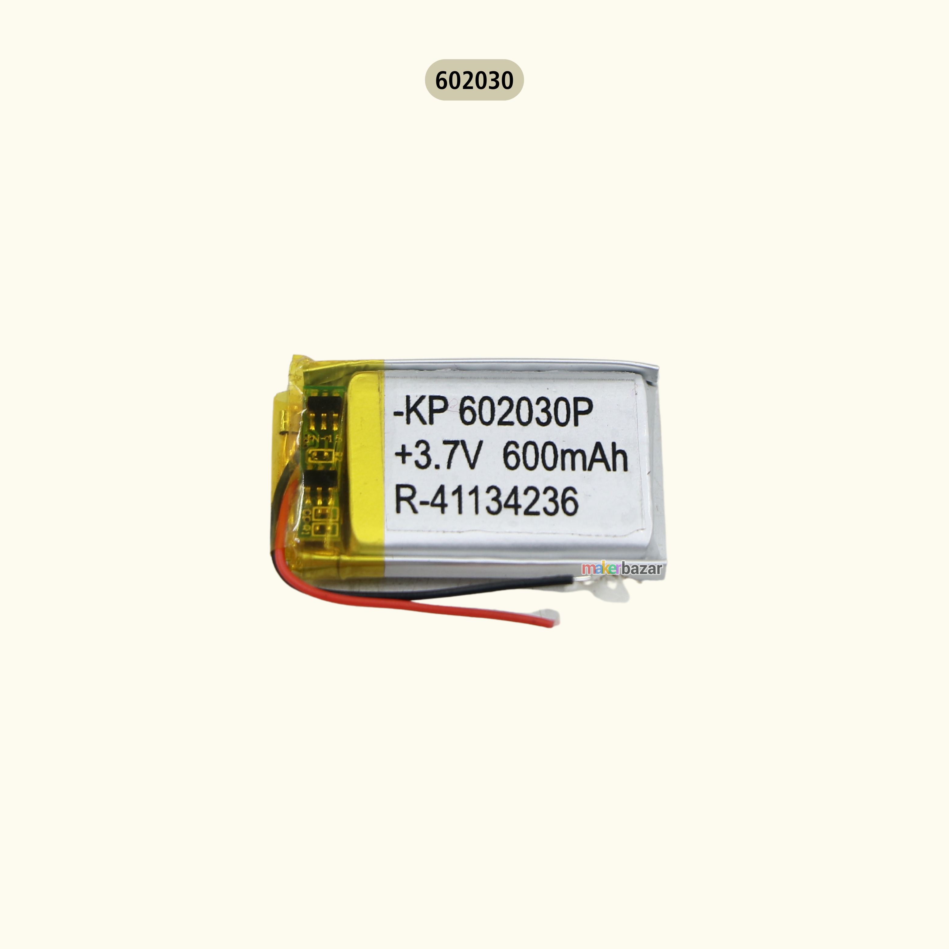 KP 3.7V 600mAh LiPo Battery – Single Cell Lithium Polymer Pack