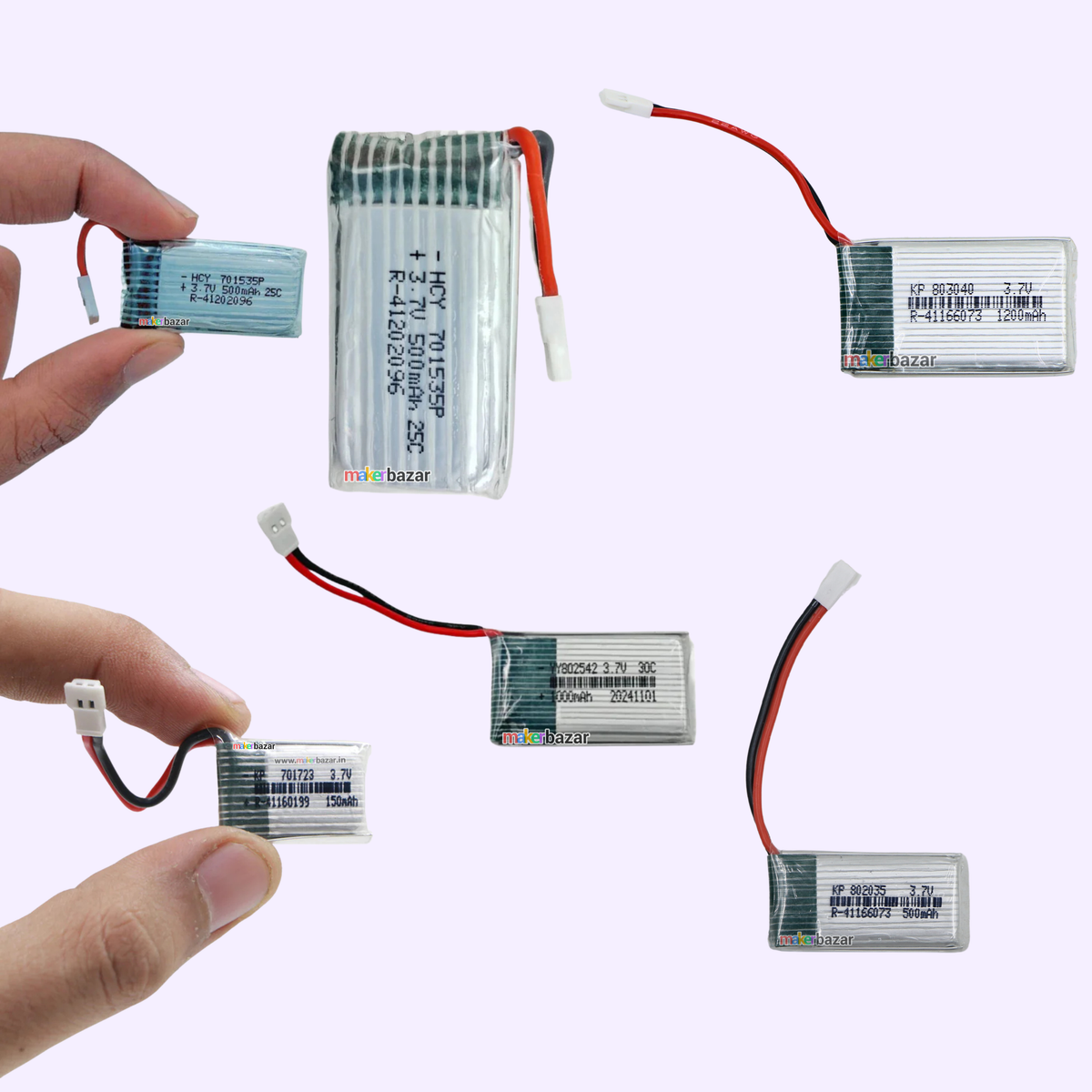KP: Drone LiPo Batteries 3.7V Rechargeable Battery for Mini RC Aircraft, Quadcopters