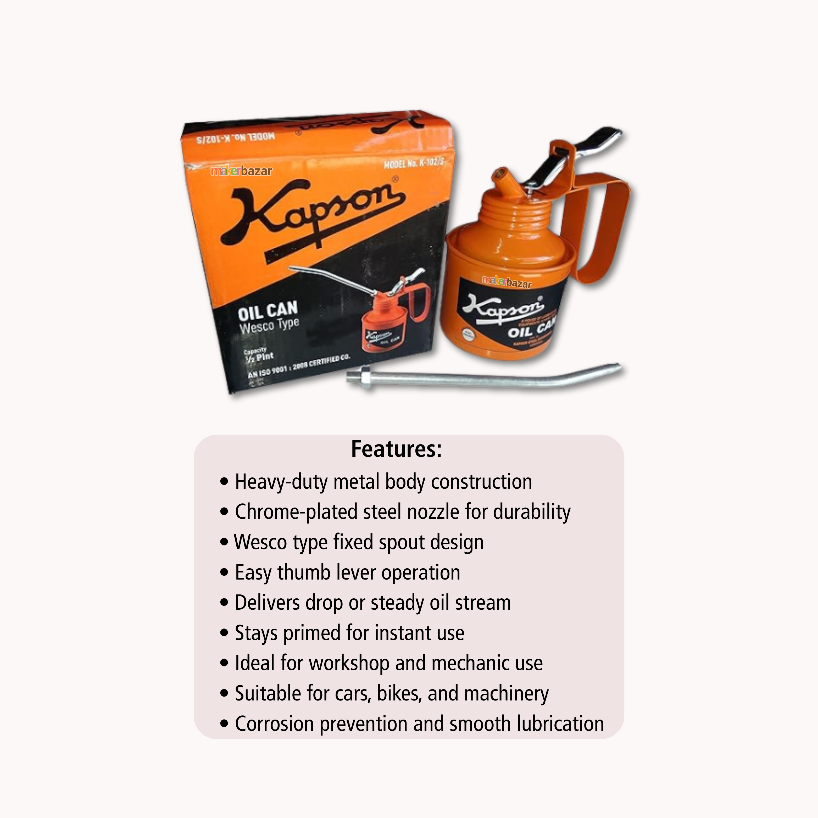Kapson Heavy Duty Manual Lubrication Oil Can