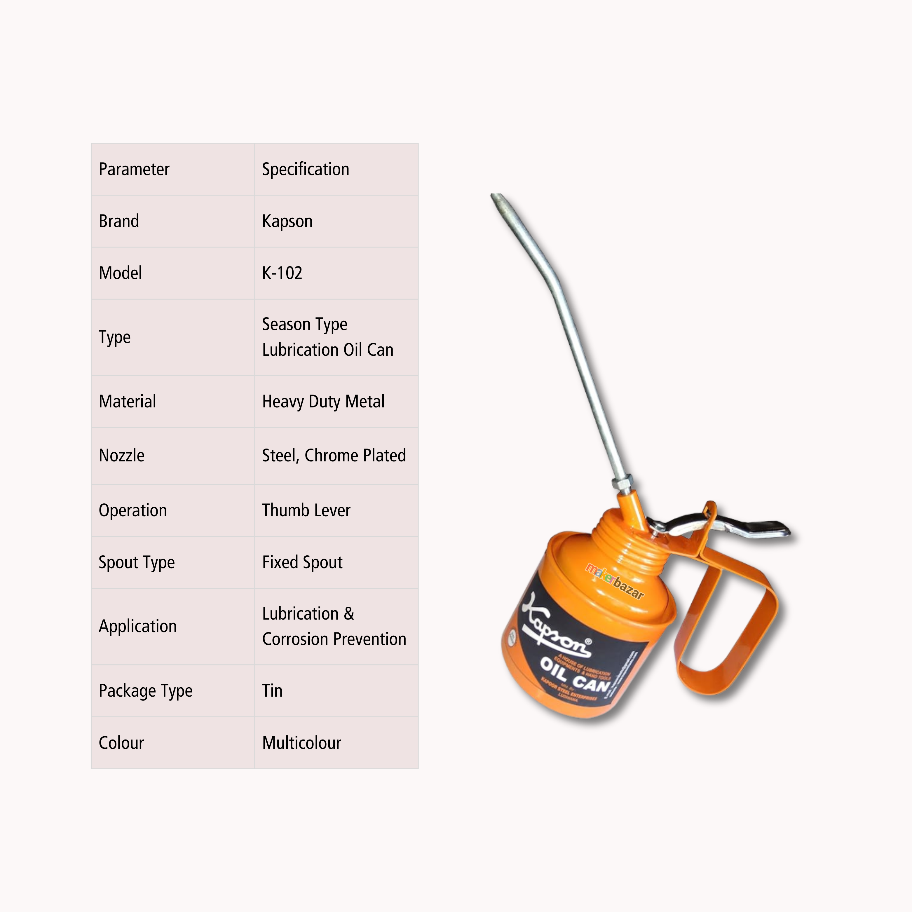 Kapson Heavy Duty Manual Lubrication Oil Can