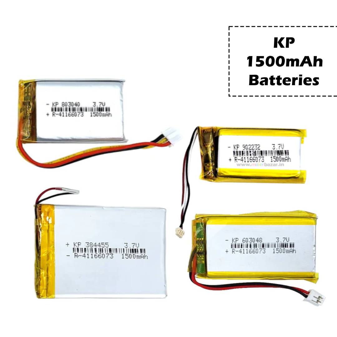 KP: 3.7V 1500mAh Lipo Battery - Single Cell Lithium Polymer Battery