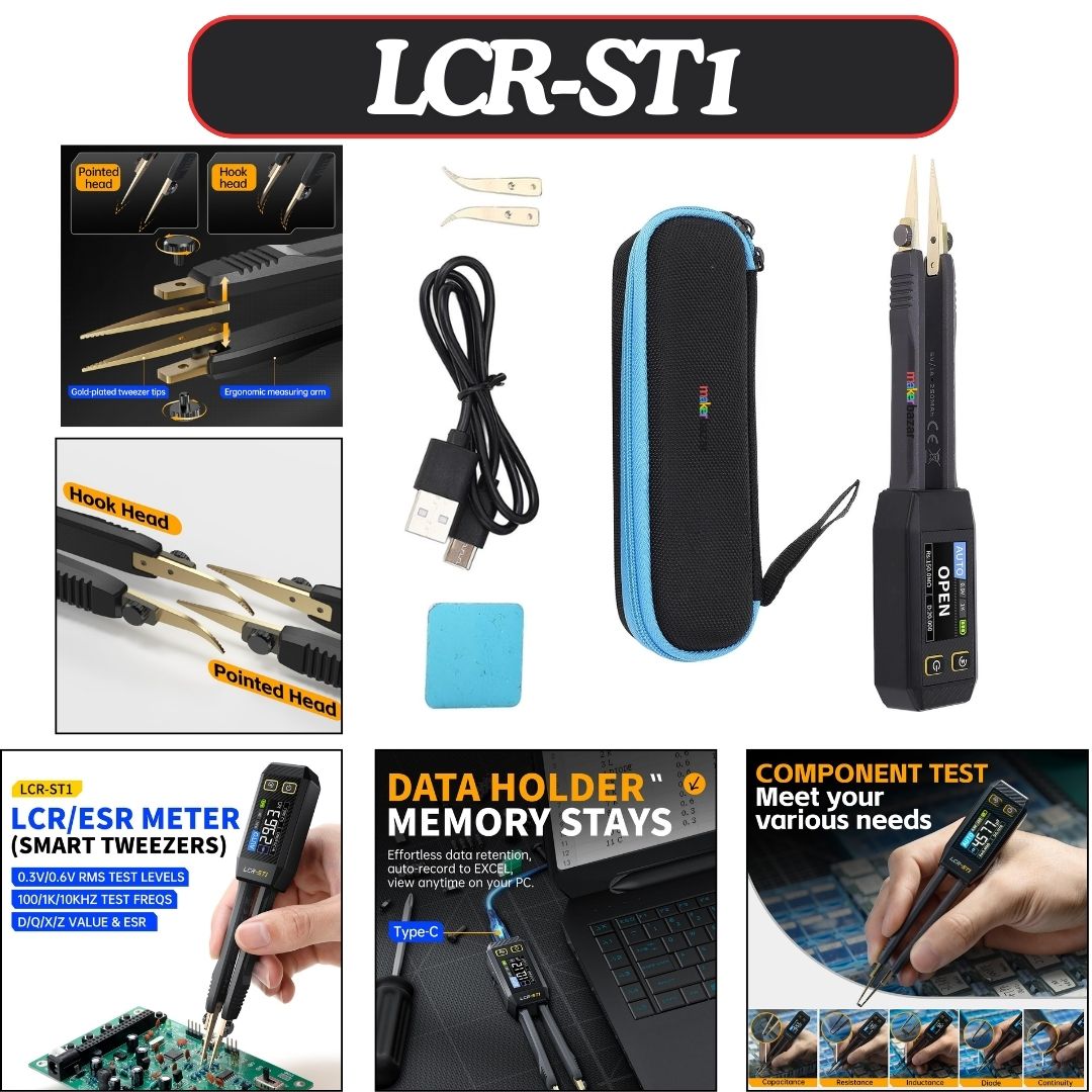 FNIRSI LCR-ST1 Mini Smart Tweezer LCR SMD ESR Tester