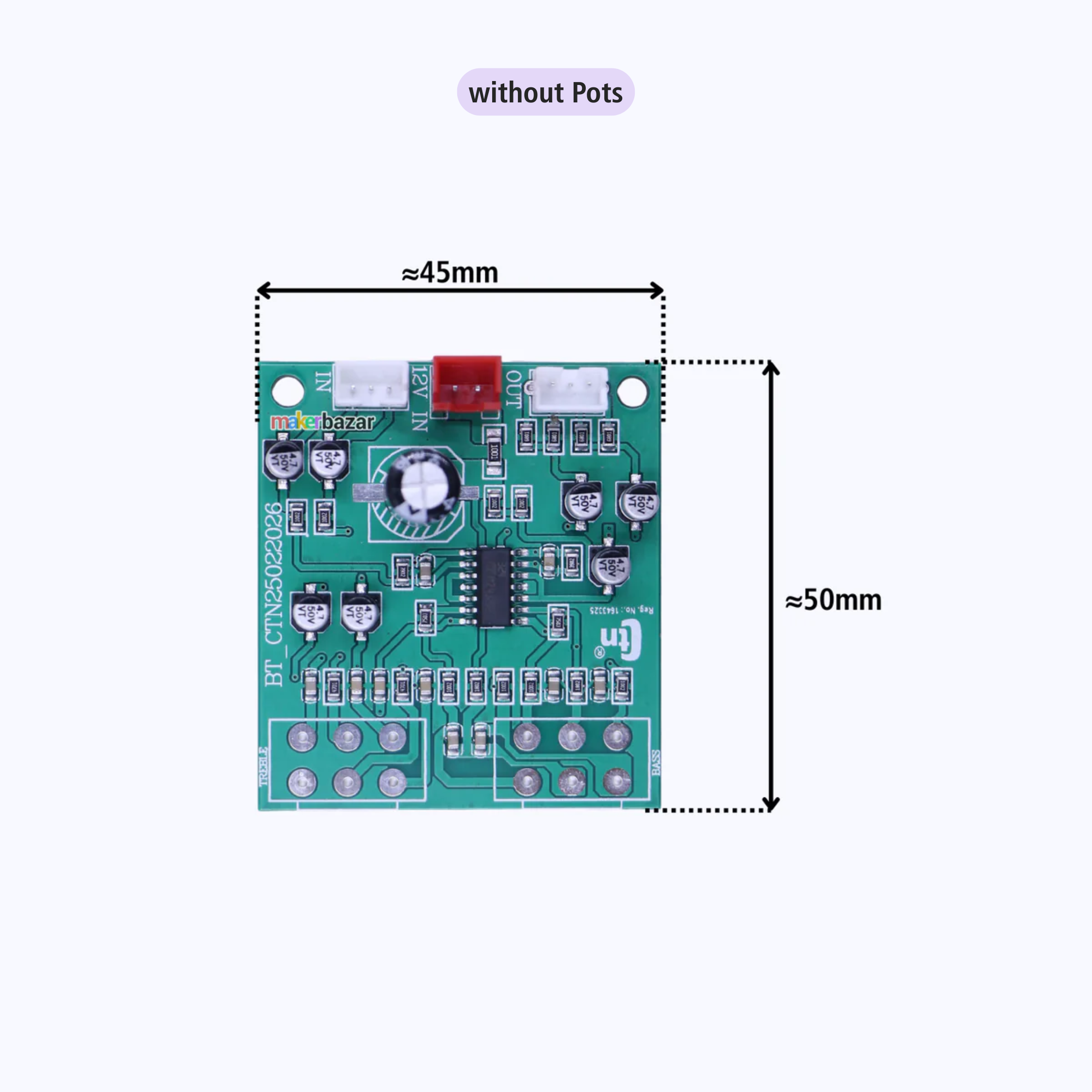 LM324 SMD Bass Treble Tone Control Preamplifier Board – 12V Audio Preamp Module
