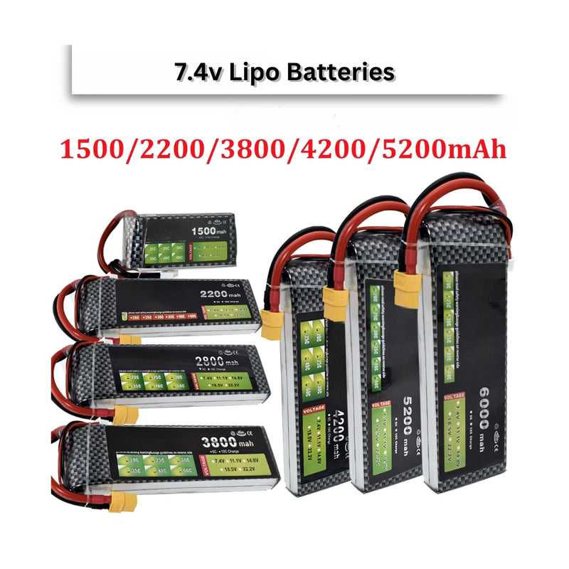 Buy 7.4V 2500mAh 2S 3C LiPo Battery Pack for TX – High Performance ...