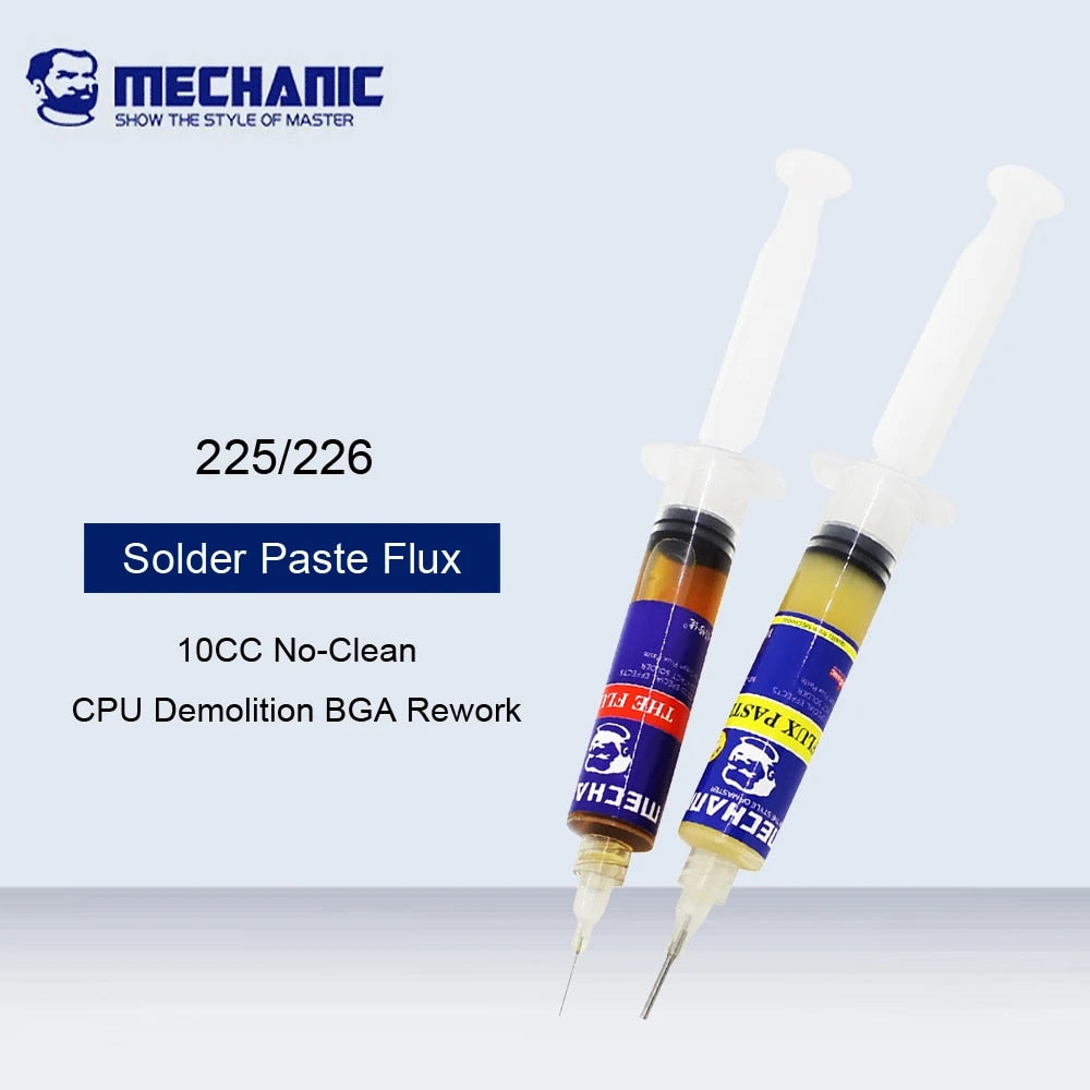 Mechanic: 10cc Liquid/Paste Soldering Flux Syringe Injection For iPhone/CPU/BGA