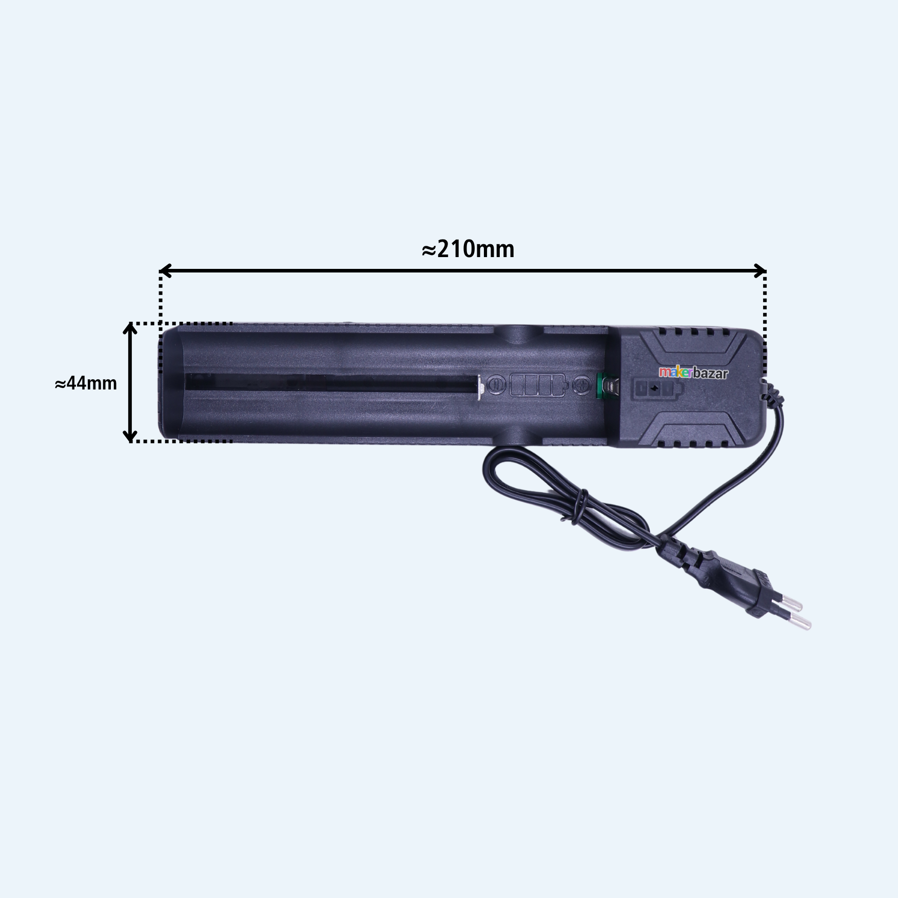 4.2V 2.4A 140mm Long Lithium Battery Charger for 401350, 40700, 32140 Cells