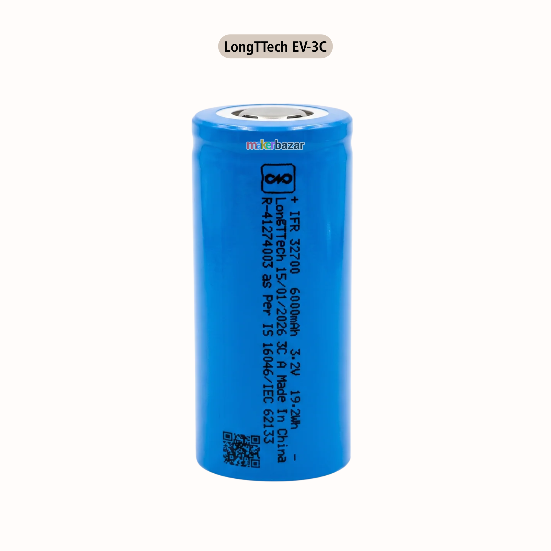 32700 32650 3.2V Rechargeable 6000mAh LifePO4 Battery Cell