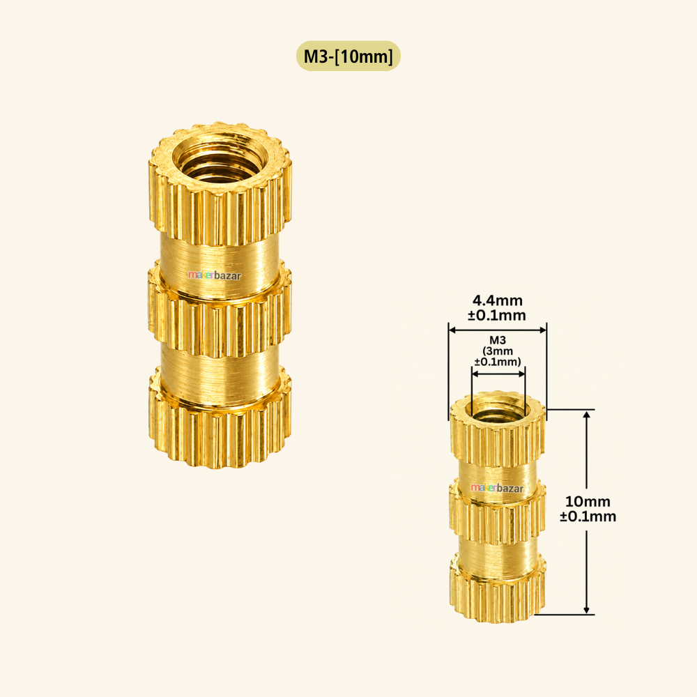 Brass Heat Set Threaded Round Female Insert Nut